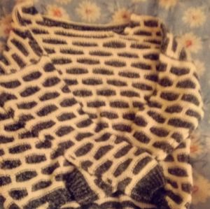 grey and white pattern sweater